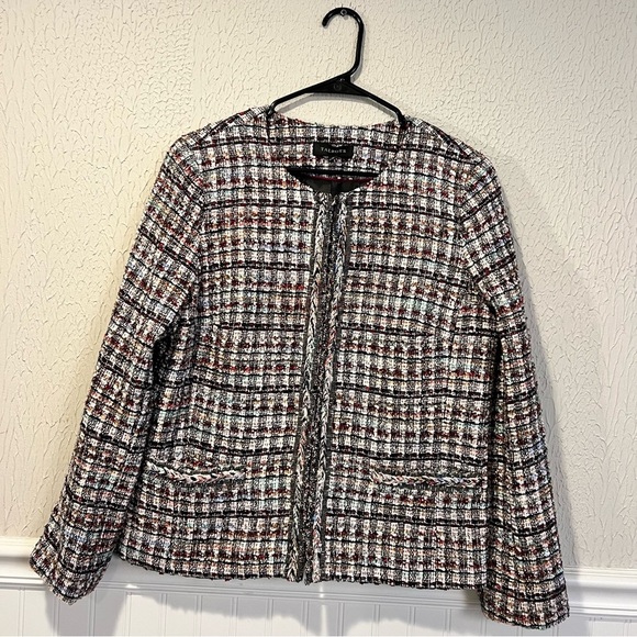 Talbots Multicolor Adele Tweed Jacket size 12 - Picture 3 of 13